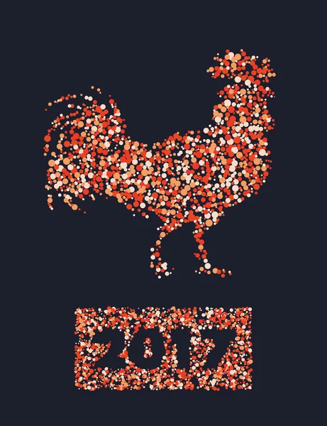 Anno nuovo 2017-gallo — Vettoriale Stock