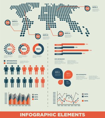 Infographic öğeleri ve bilgi veri kavramı.
