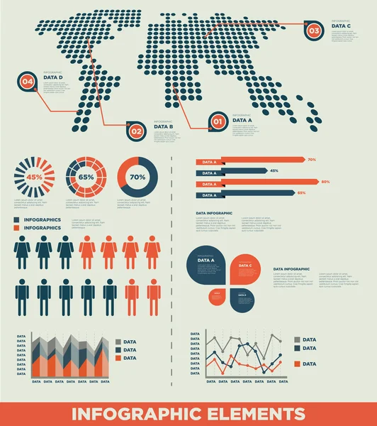 Elementos infográficos y datos informativos Concepto . — Vector de stock