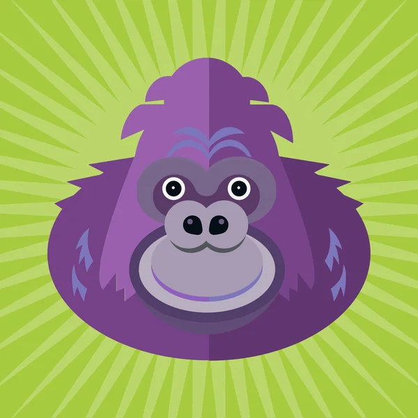 Porträtt av en gorilla — Stock vektor