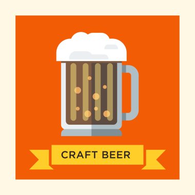 Vektör şablonunun bira cam ile eşsiz konsepti