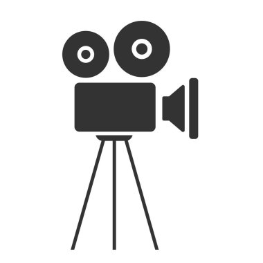 Eski kamera vektör çizimi. Grunge retro sineması. Vektör illüstrasyonu.