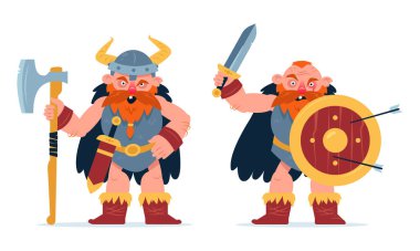 Vikings karakterleri mobil oyunlar ya da çocuk posterleri, haritalar, kitaplar için dizayn ediliyor