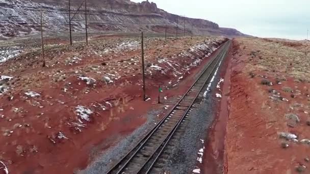 Chemin de fer posé dans le parc national des Canyonlands — Video