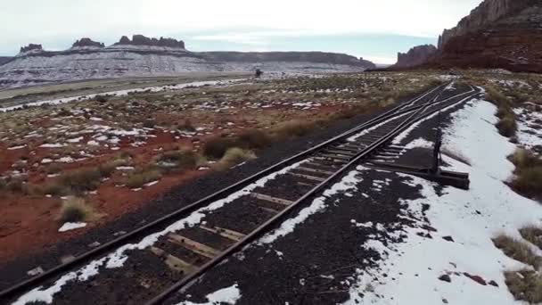 Chemin de fer posé dans le parc national des Canyonlands — Video
