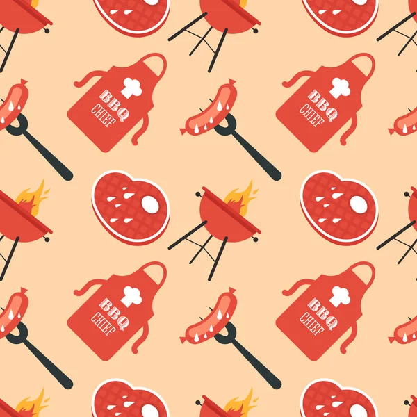 BBQ patrón sin costura — Vector de stock