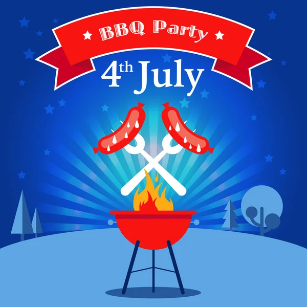 BBQ Parti Davetiyesi — Stok Vektör