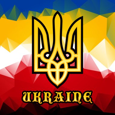 Ukrayna dili trident vatansever illüstrasyon