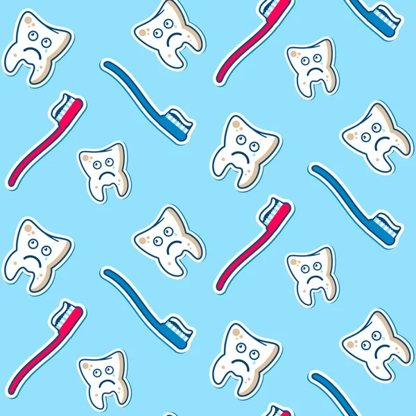 Kranke Zähne nahtloses Muster — Stockvektor