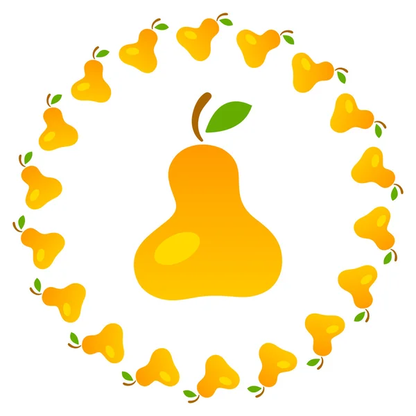 Heldere kunst illustratie van gele mellow peren. — Stockvector