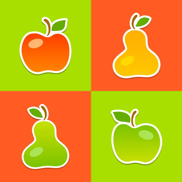 Ilustración vectorial brillante de frutos suaves — Vector de stock