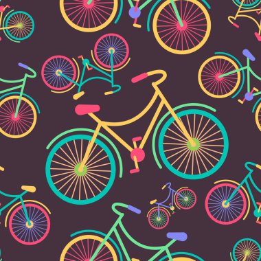 Retro hipster styled different colored parts bycicle 