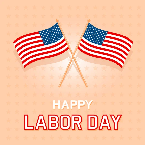 Labor Day Flags Card — Stock Vector