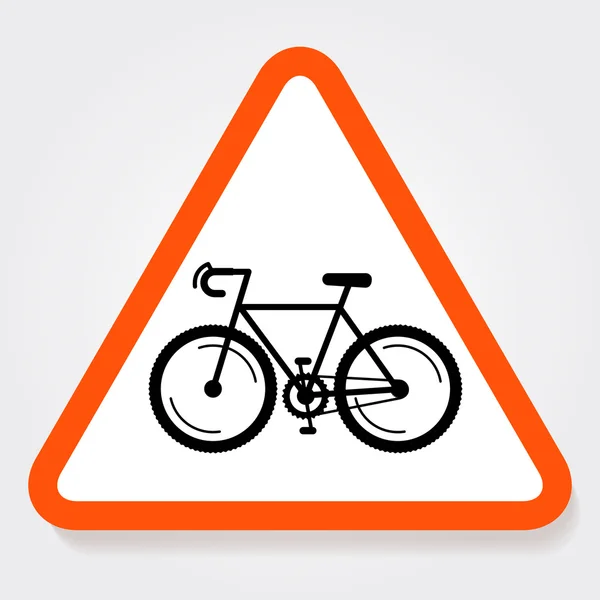 Triangle vélo plaque de signalisation interdite . — Image vectorielle