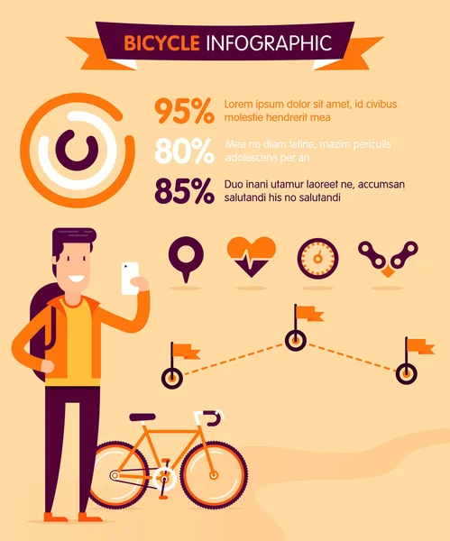 Infografía ciclista — Archivo Imágenes Vectoriales