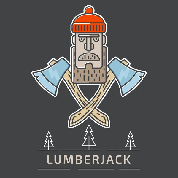 Lumberjack logo — Stock Vector