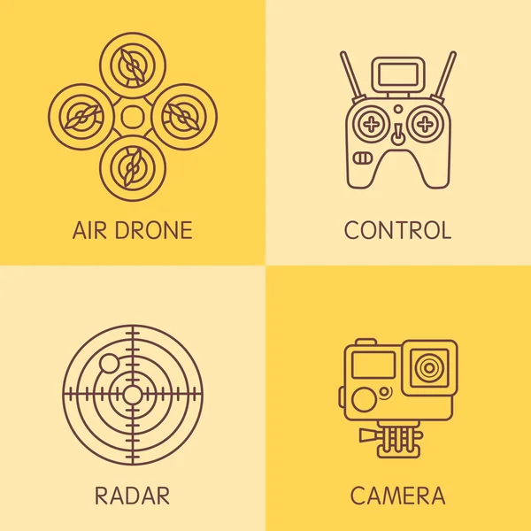 空気の無人機用品一式 — ストックベクタ