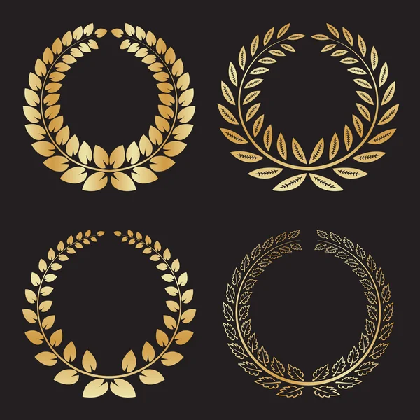 Set of isolated wreath logos — Stockvector