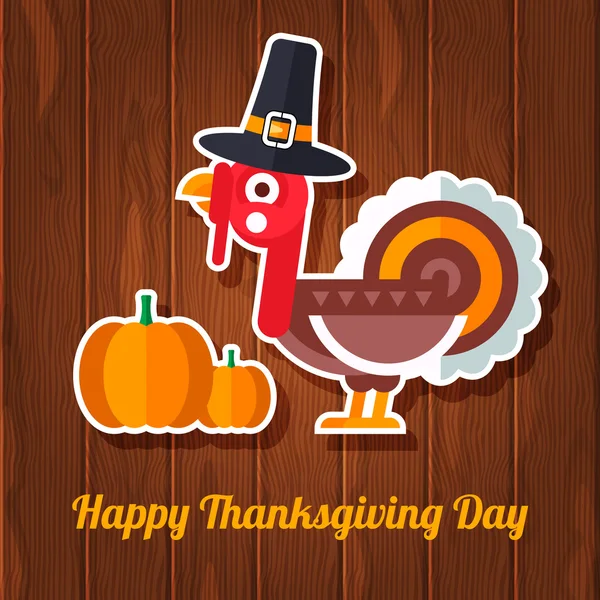 Joyeux Thanksgiving jour carte de voeux — Image vectorielle