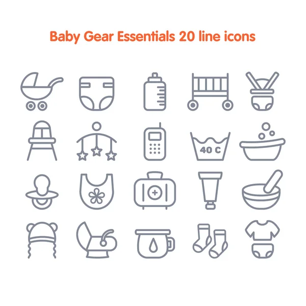 Baby Line Icons set — Stock Vector