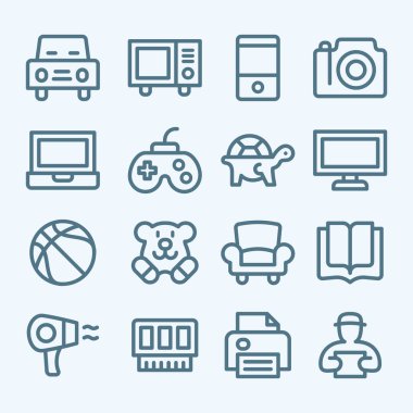 E-ticaret için satır simgeler kümesi 