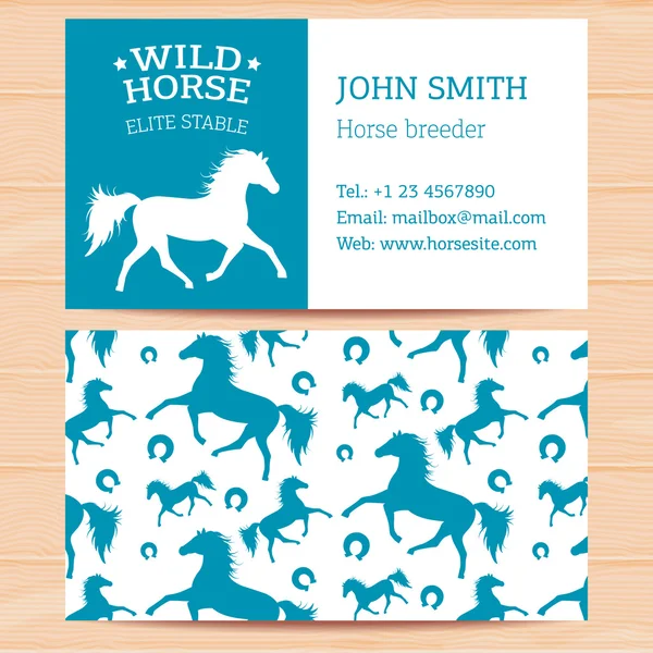 Business cards with horses — Stock Vector