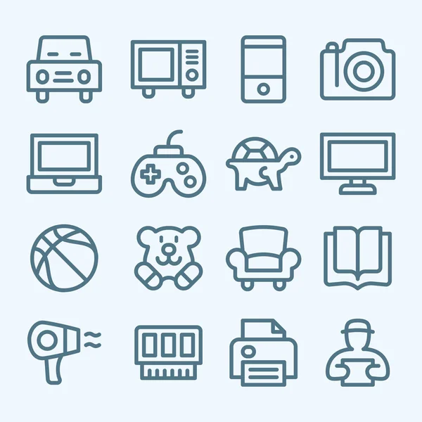 Conjunto de iconos de línea para el comercio electrónico — Vector de stock