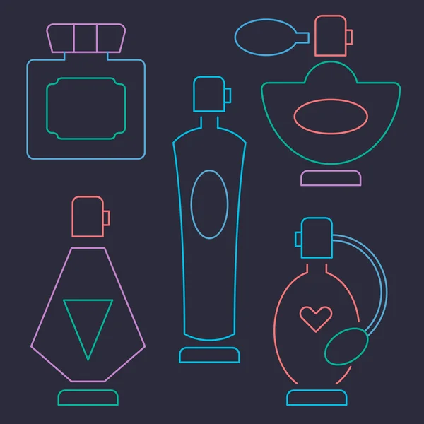 Set of perfume line icons — Stock Vector