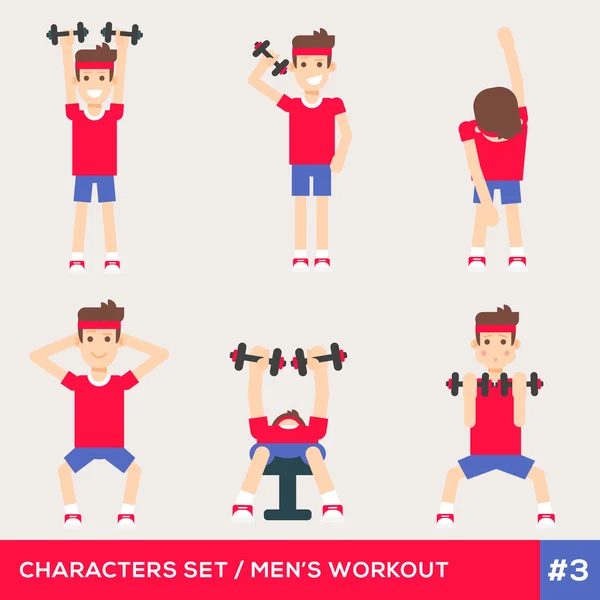 Personajes de fitness 3 — Vector de stock