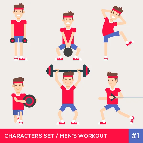 Fitness characters 1 — Stock Vector
