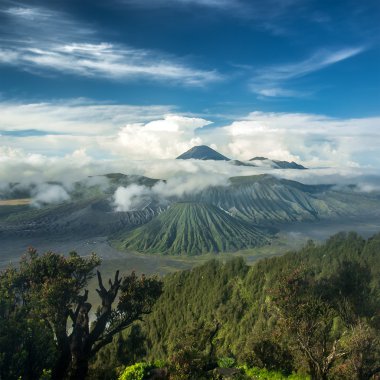 Mount Bromo and Batok volcanoes  clipart