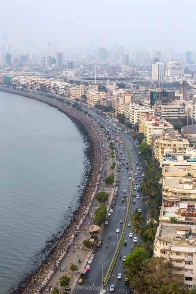 Vista aérea de Marine Drive en Mumbai —  Fotos de Stock