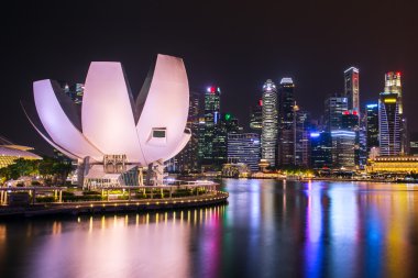 Singapur manzarası ve Marina defne