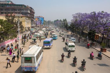  Katmandu yollarda yoğun trafik