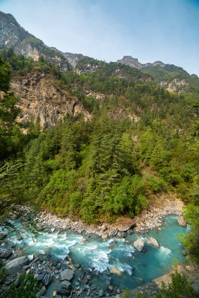Bellissimo paesaggio fluviale di montagna — Foto Stock