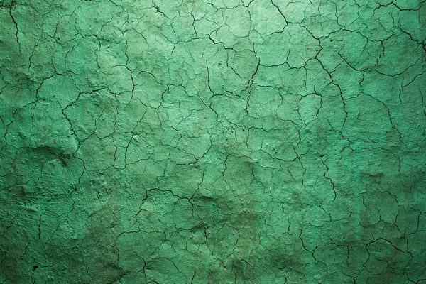 Ancienne texture mur fissuré vert — Photo