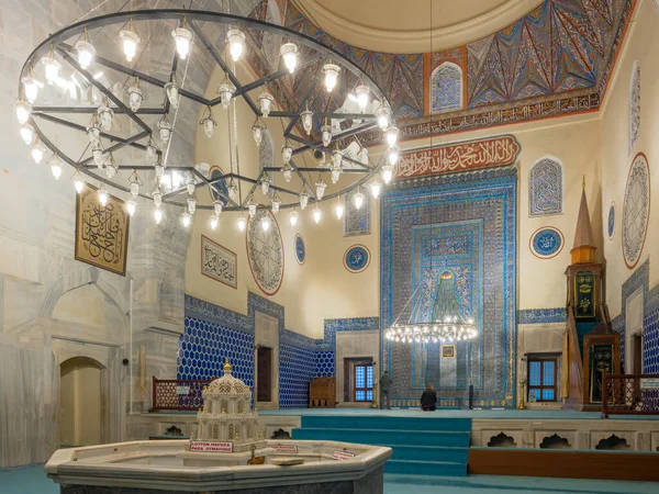 Interieur van de Groene Moskee ook bekend als de Moskee van Mehmed I in Bursa, Turkije — Stockfoto