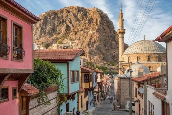 Traditional turkish ottoman houses in Afyonkarahisar city, Turkey — Stock Photo, Image