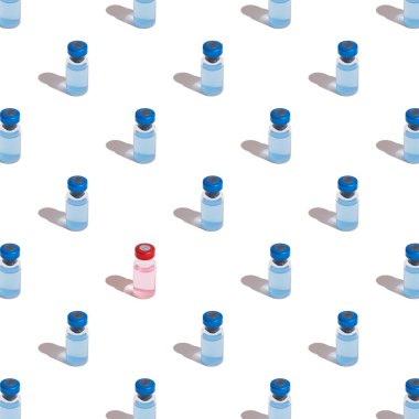 Enjeksiyon sıvısıyla Covid-19 'a karşı kusursuz aşı tüpleri.