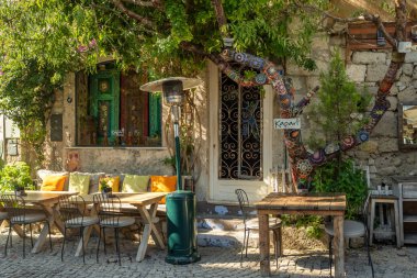 Alacati, İzmir 'de rahat bir kafeterya.