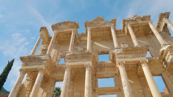 Biblioteca Celsius en la antigua ciudad de Éfeso, Turquía — Vídeo de stock