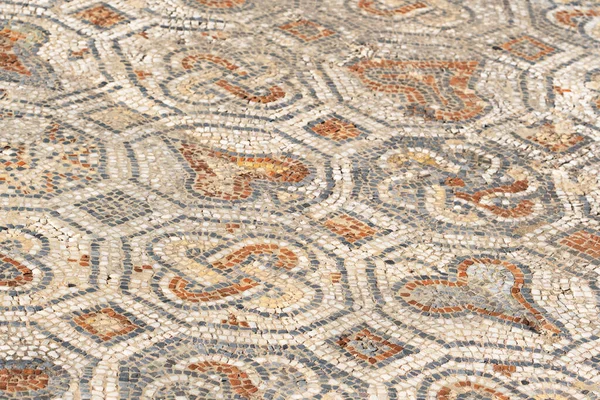 Colourful stone mosaic on the floor of historic houses in Ephesus ancient city, Turkey — Stock Photo, Image