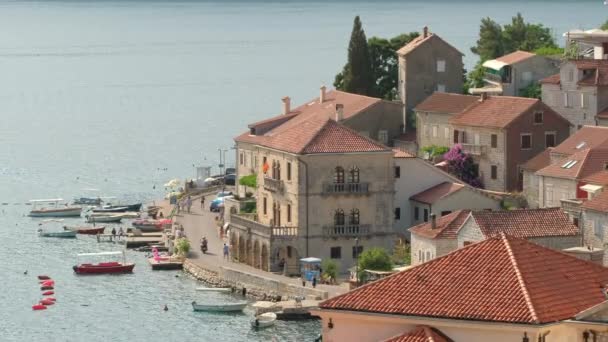 Γραφικό Perast Village στον Κόλπο Κοτόρ, Μαυροβούνιο — Αρχείο Βίντεο
