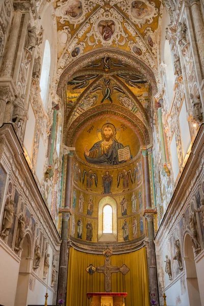 Sicilya 'daki Cefalu Duomo di Cefalu Katedrali-Bazilikası. — Stok fotoğraf