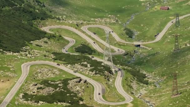 Transfagarasan snelweg, de mooiste weg in Europa, Roemenië — Stockvideo