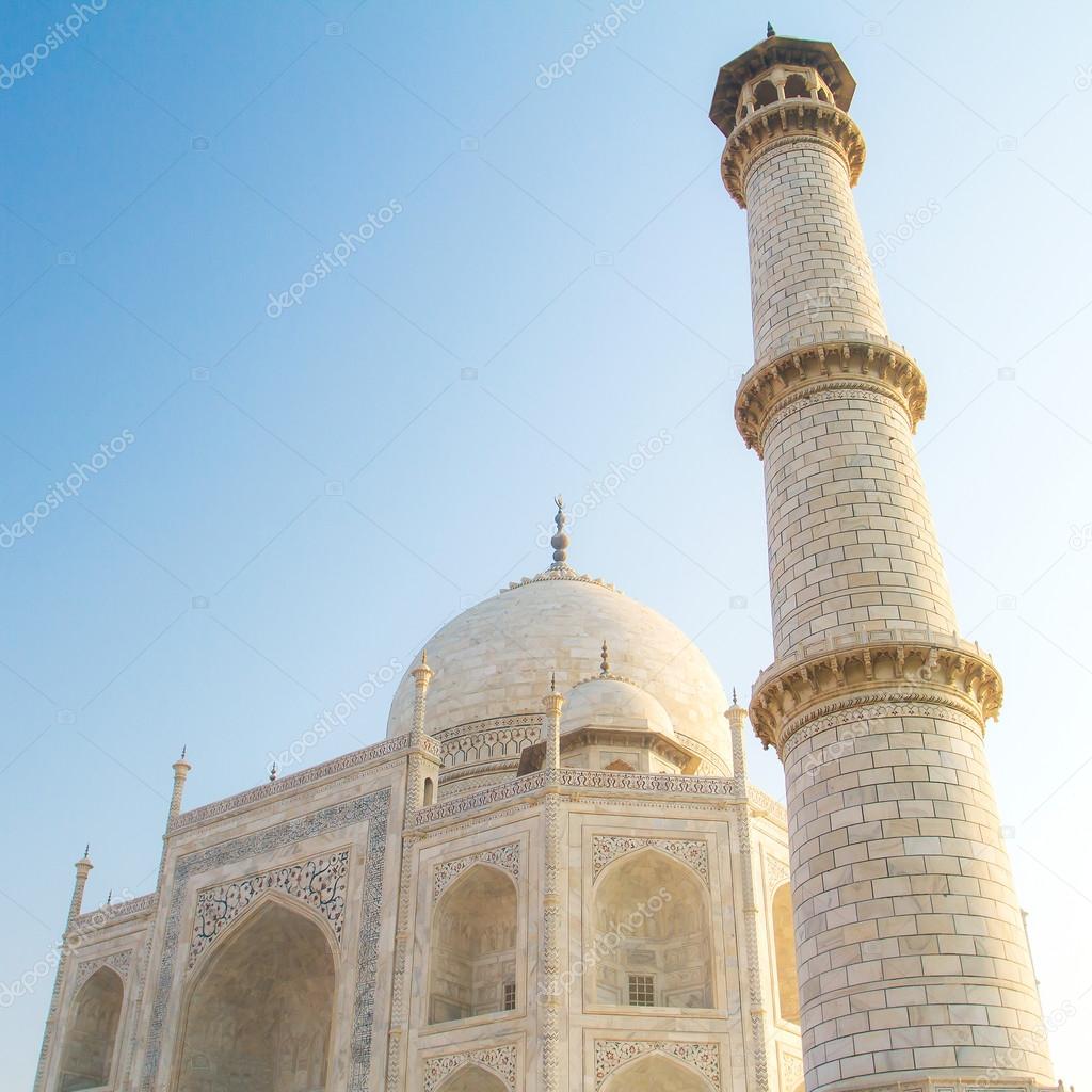 Minaret of Taj Mahal in India