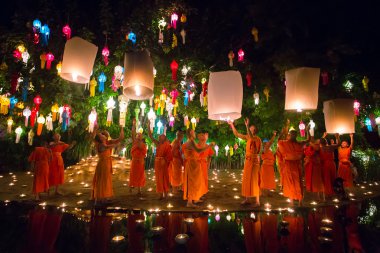 Loy Kratong Festival in Chiangmai, Thailand clipart