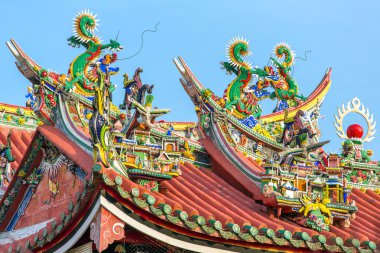 Decoration on the roof of Kuan Yin Temple