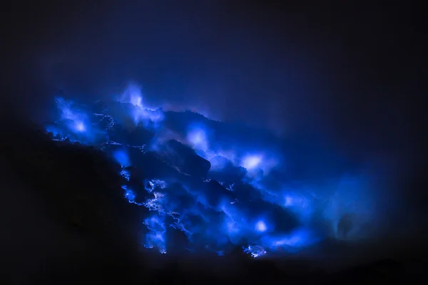 Blue sulfur flames