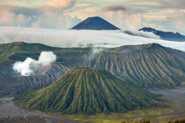 Mount Bromo and Batok volcanoes clipart